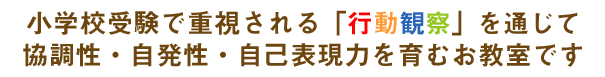 「行動観察」を通じて予測不能な未来に適応する力を育むお教室です